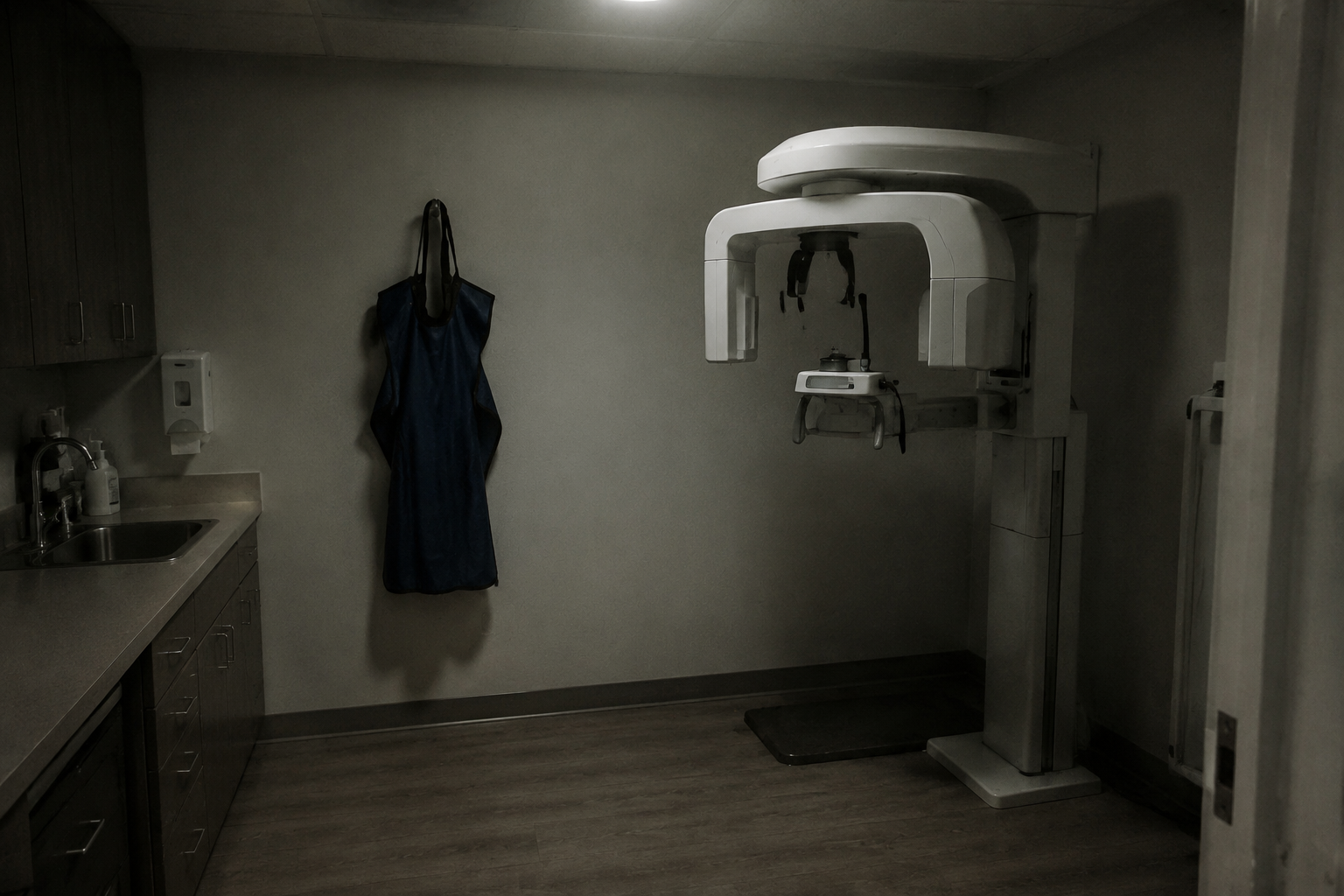 Closed dental clinic at night