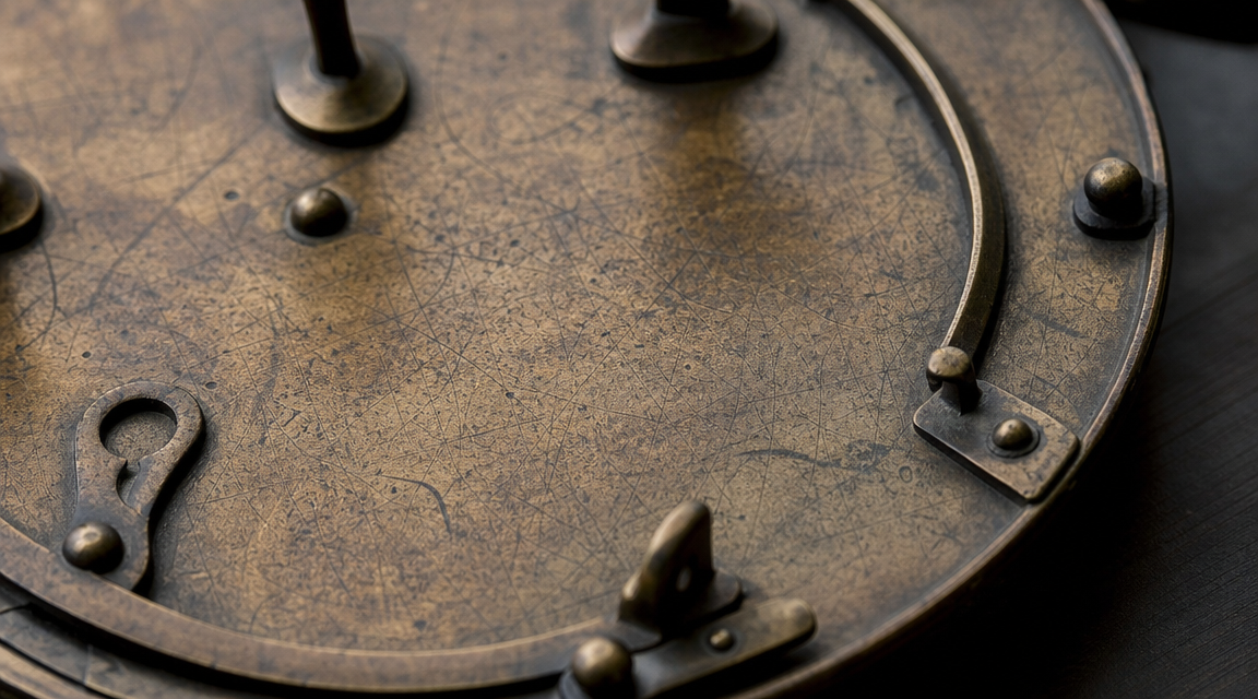 Scratch marks beneath brass instrument