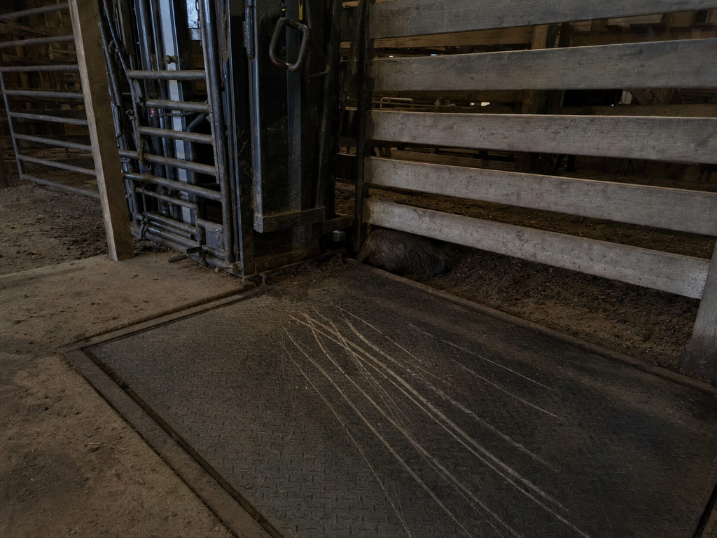 Three fresh scratches on calf scale