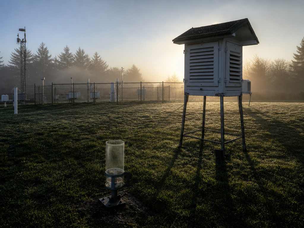 Empty observatory weather station at dawn
