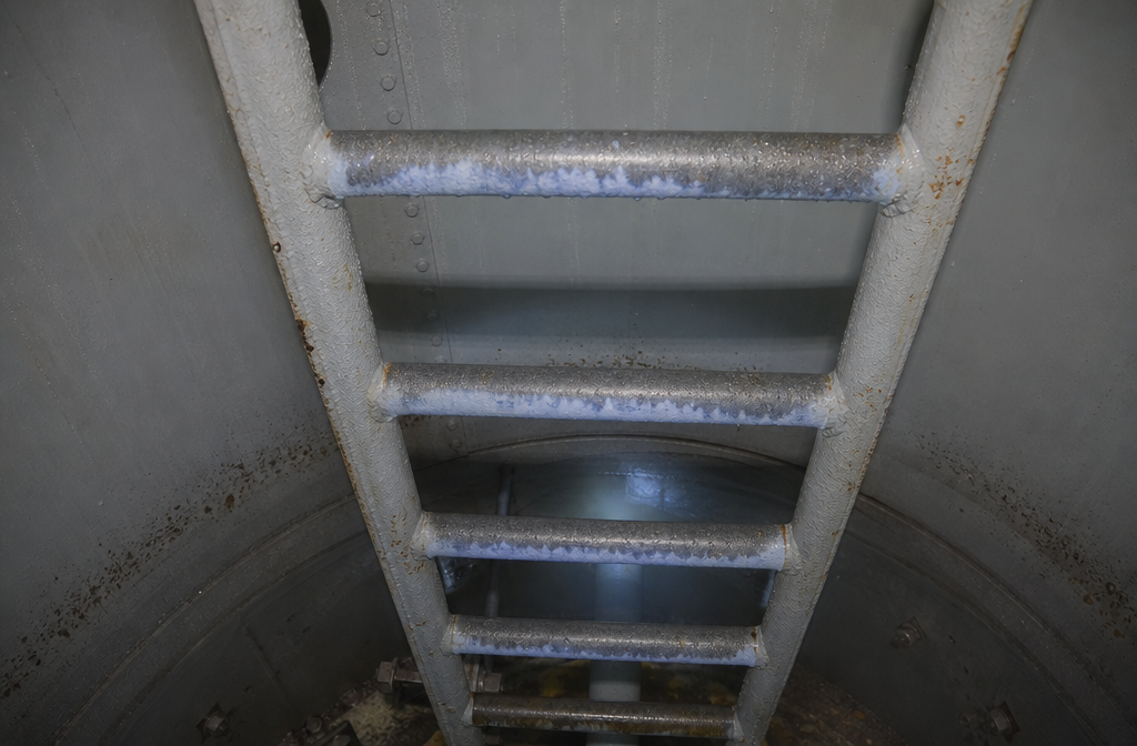 Blue-white ring on inner ladder rungs