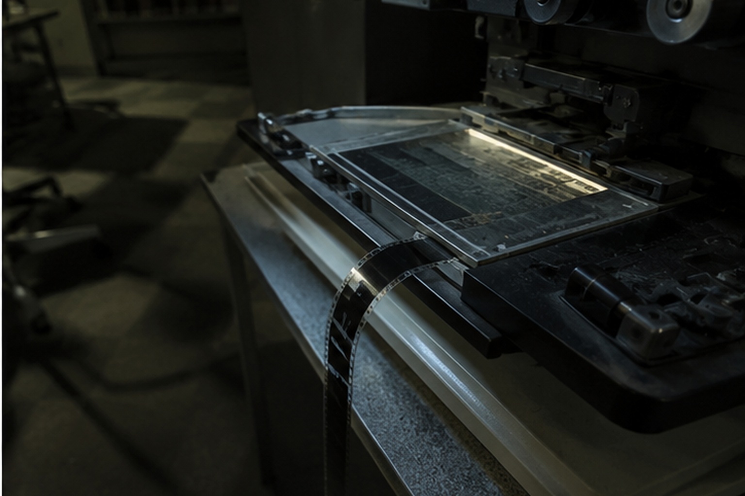 By morning, the machine was cold, but a strip of film was reportedly threaded under the glass.