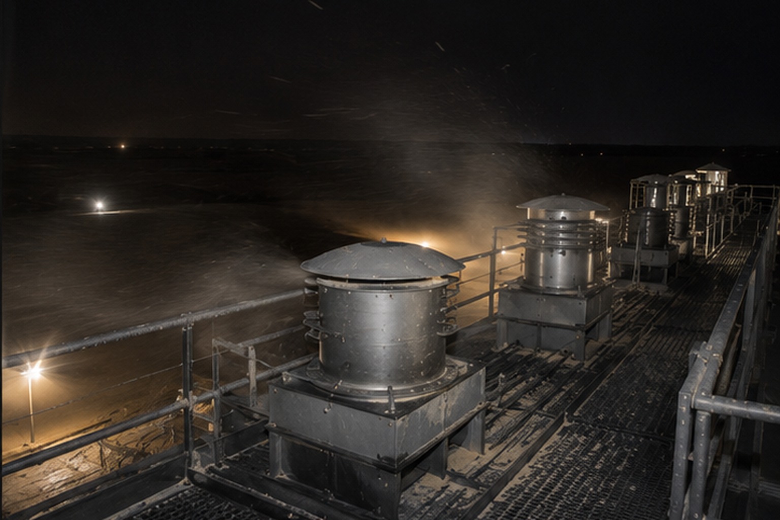 Roof vents on grain elevator