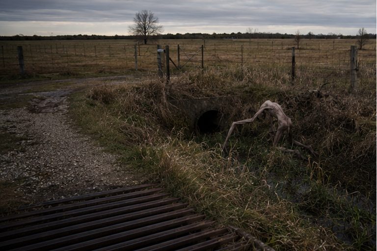 The Stick-Limbed Shape Waiting In The Irrigation Ditch