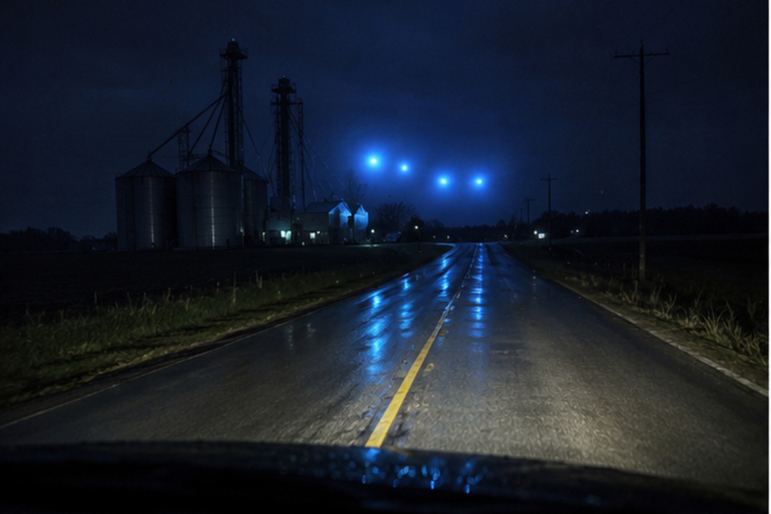 The mail route dashcam caught the first blue reflection before the driver saw anything clearly in the sky.
