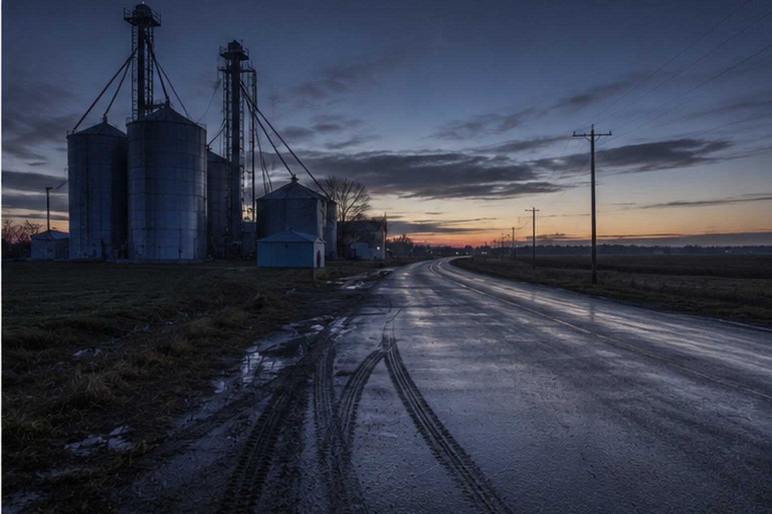By predawn, the silos were dark again, but the dashcam clip kept the route from feeling ordinary.
