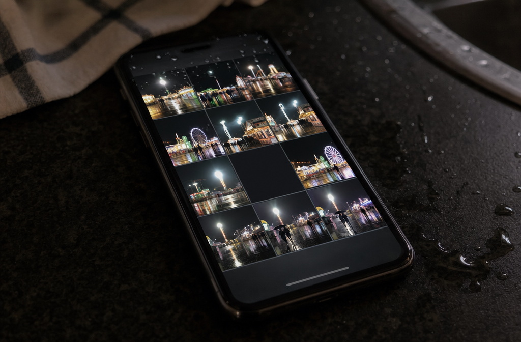 Phone photo sequence with an unexplained gap
