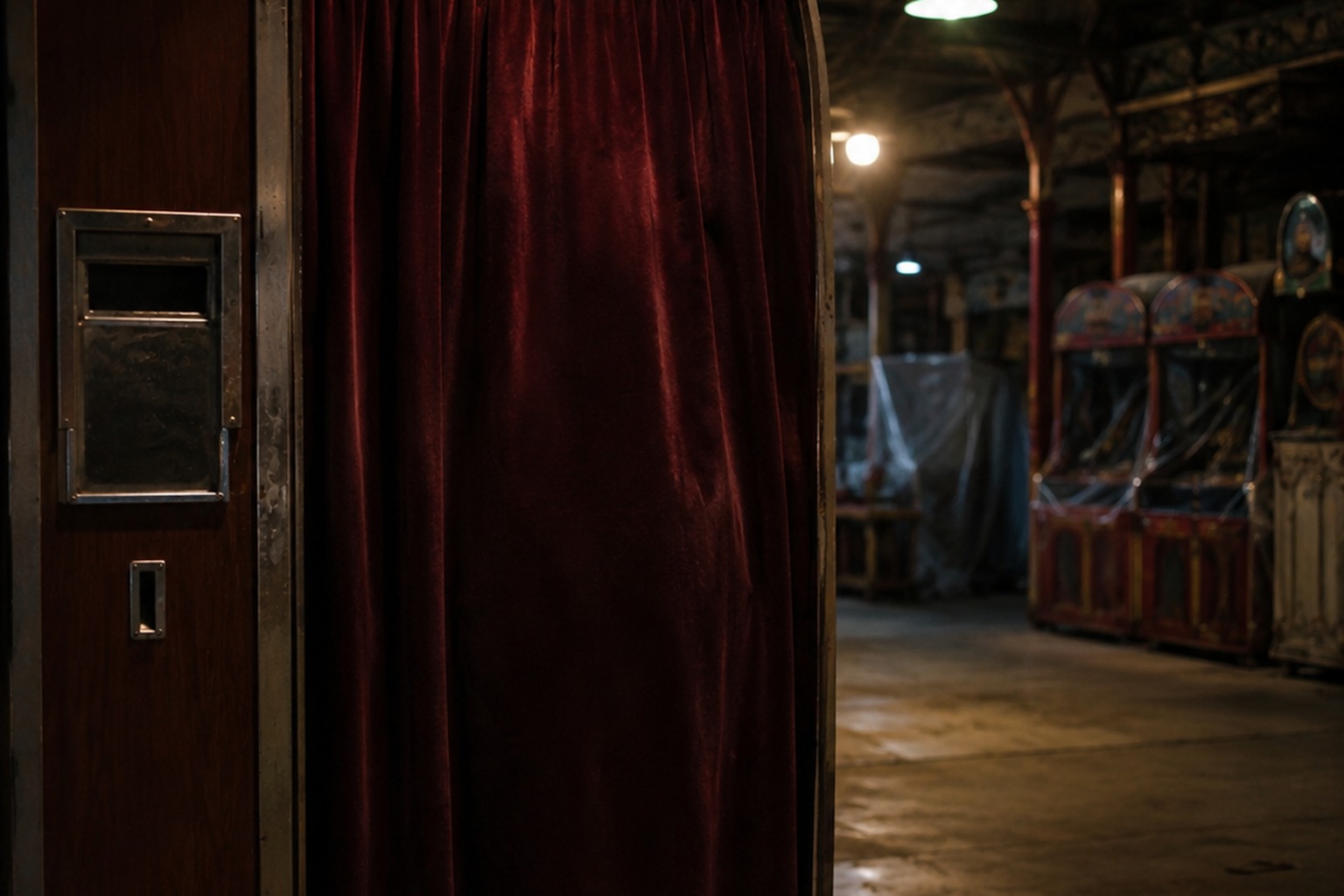 The Antique Photo Booth Printed One Extra Passenger Behind The Curtain reconstructed scene 3