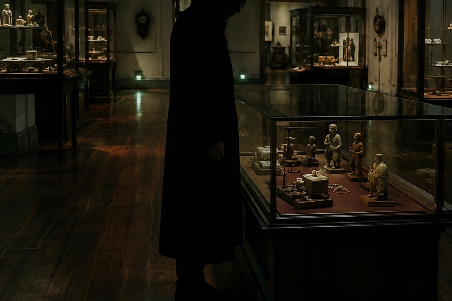 The Closed Museum Security Camera That Recorded A Figure By The Glass Case
