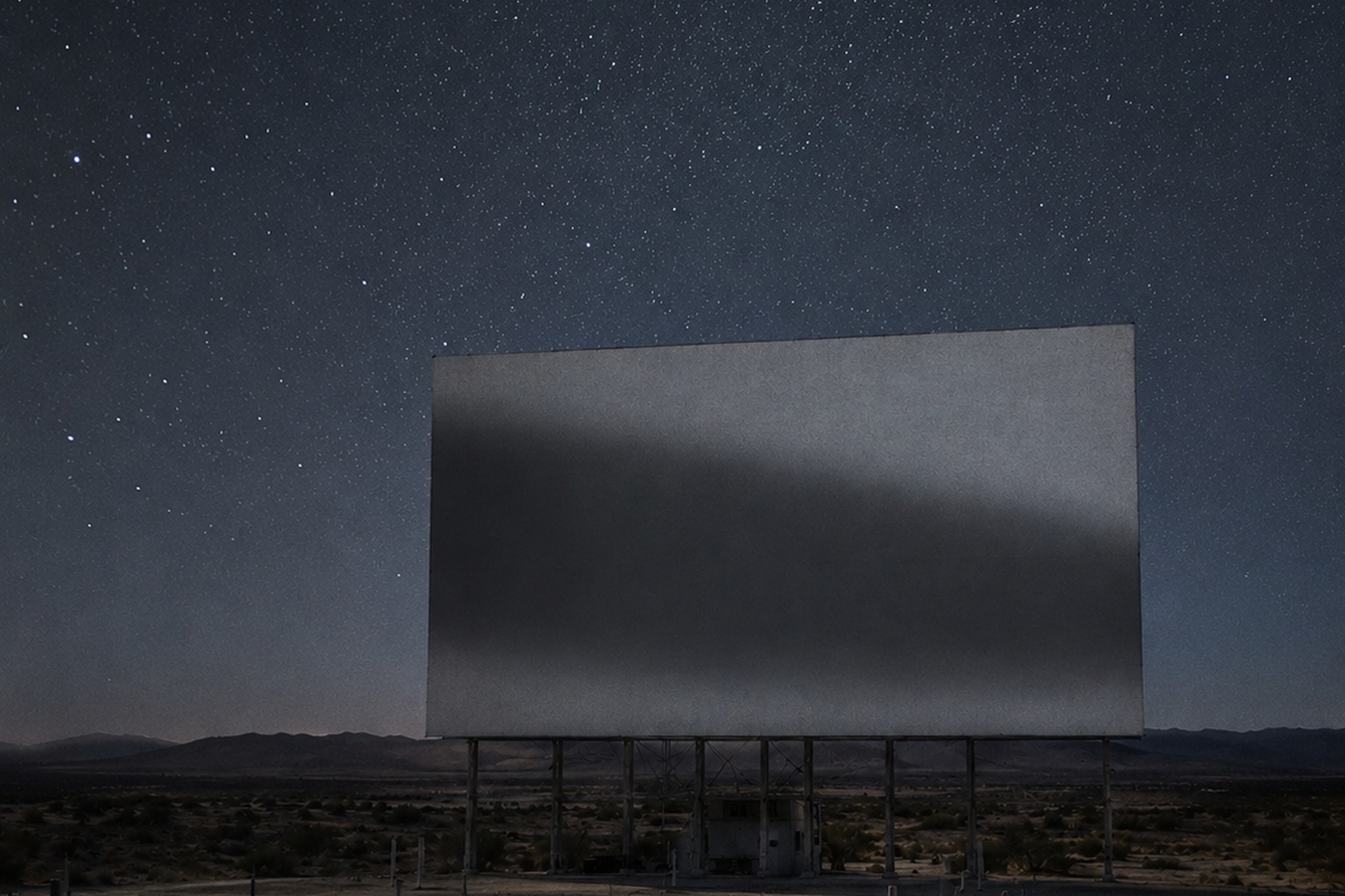 The Desert Drive-In Screen Photo Caught A Cigar-Shaped Craft Behind The Blank Screen reconstructed scene 4