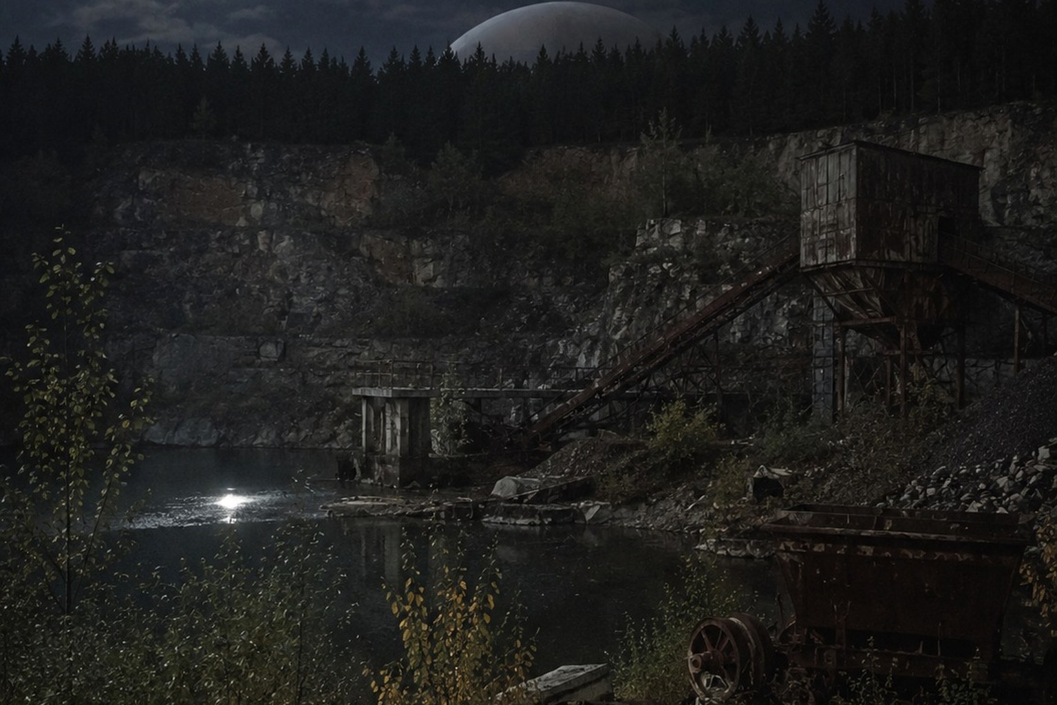 The Quarry Road Dashcam That Caught A Silent Saucer Behind The Tree Line reconstructed scene image 2