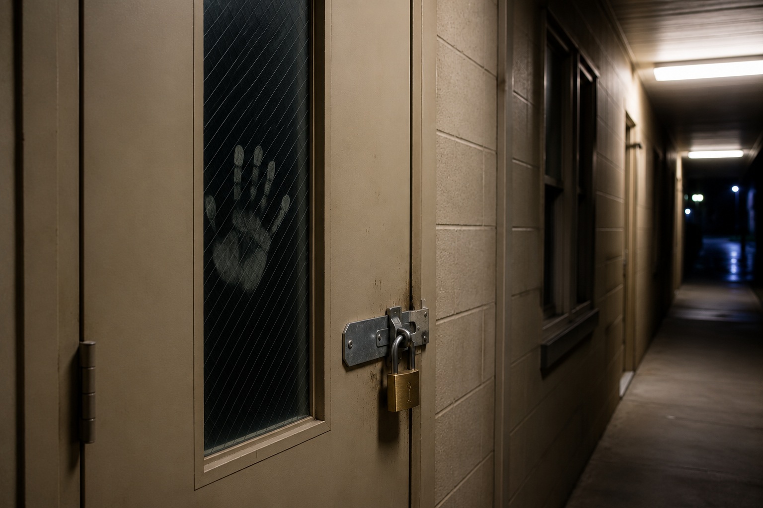 Editorial recreation of the I Saw Someone Standing Inside Locked Motel Laundry Closet story, image 3.