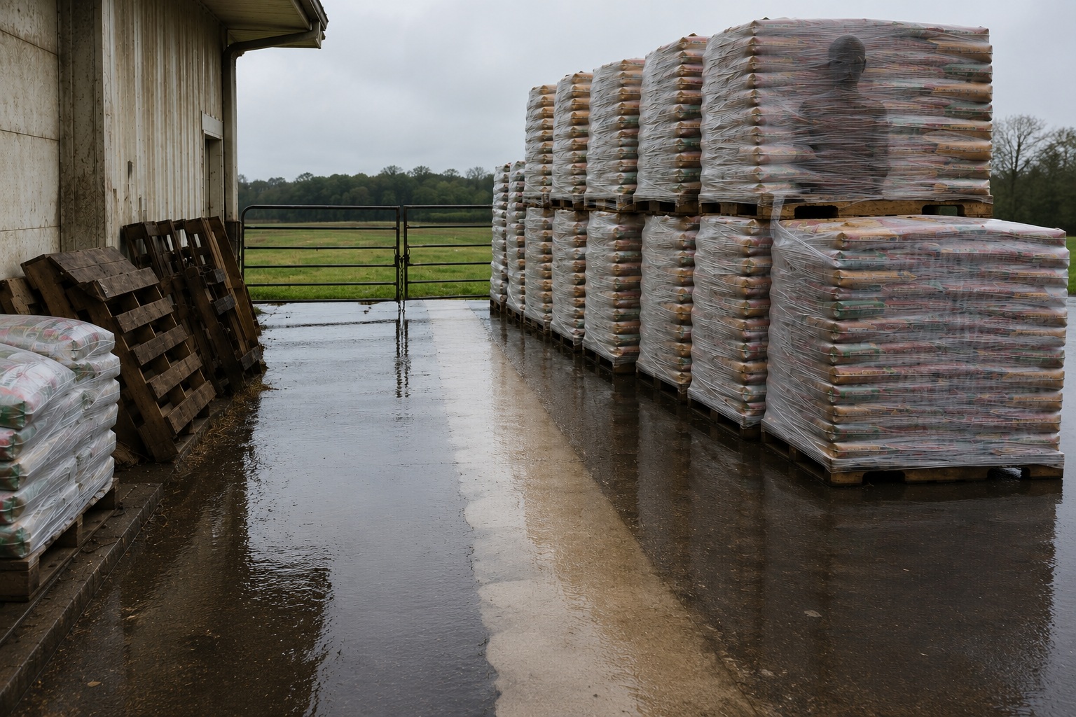 Editorial recreation of the My Cousin Checked Feed Store Alley And Saw Something Too Tall Behind The Pallets story, image 3.