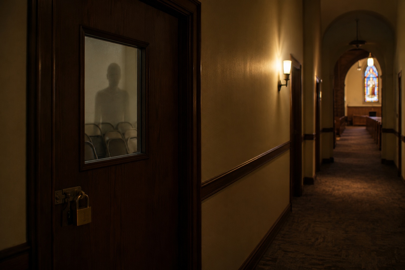 Editorial recreation of the My Cousin Found A Veiled Woman In Closed Church Side Room story, image 1.