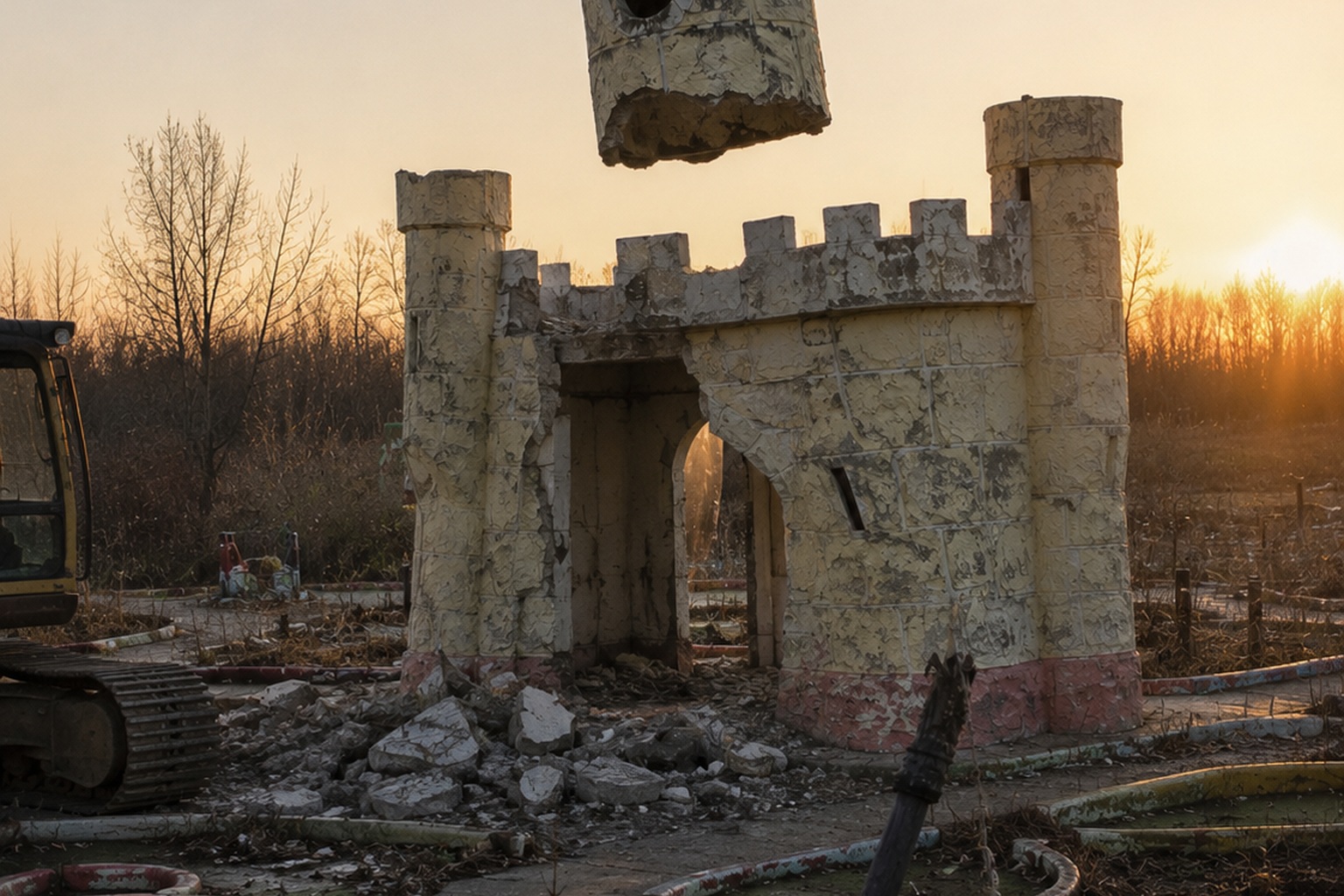 The Abandoned Mini Golf Castle Window Showed A Face Behind The Painted Turret - article image 4