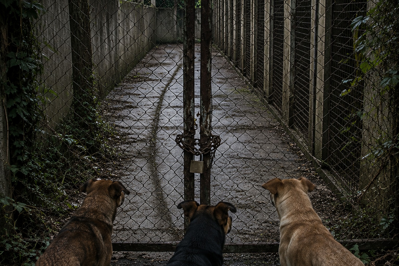 Editorial recreation of the Abandoned Zoo Service Gate Photo Showed The Feed Bucket Sliding Back Under The Mesh story, image 3.