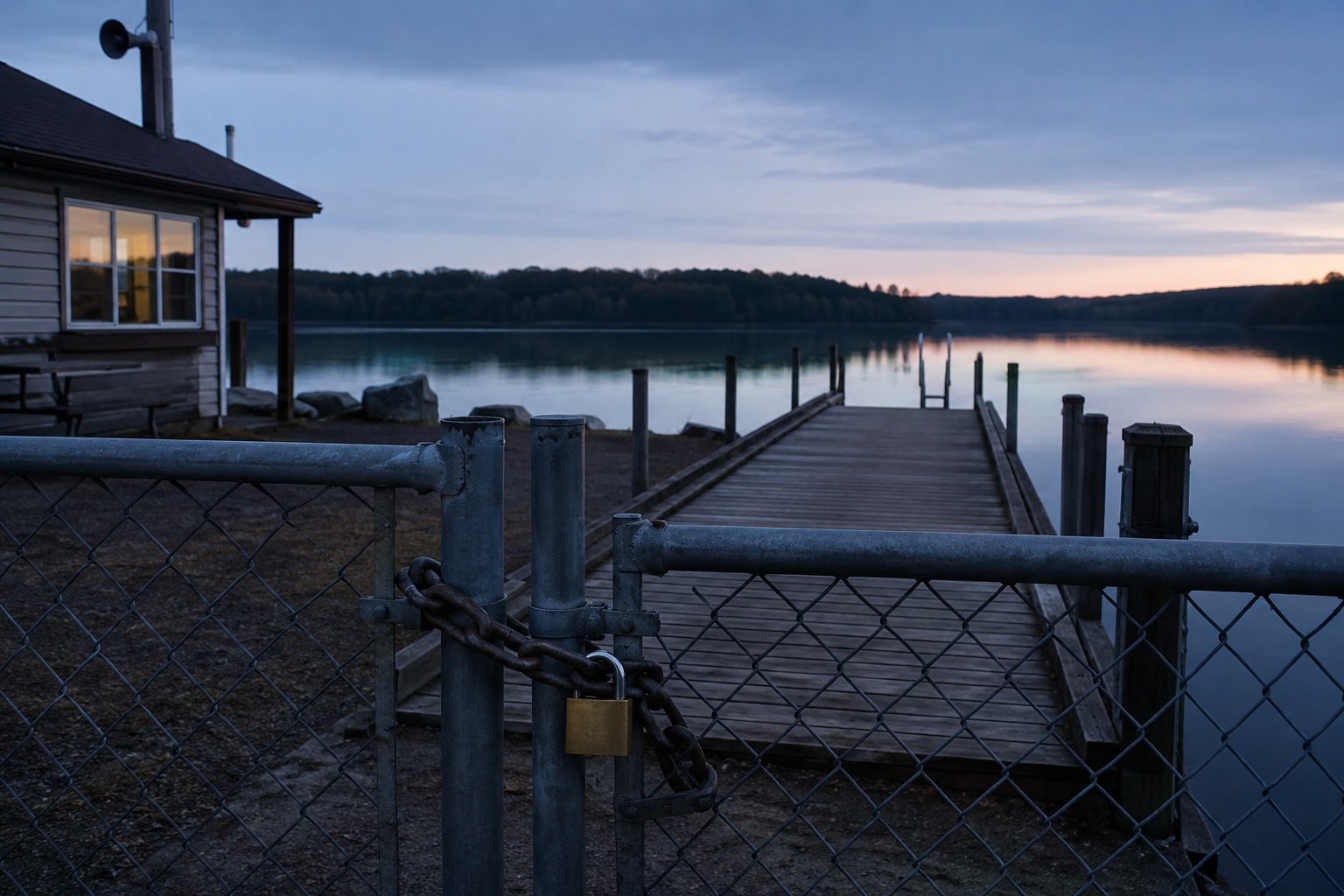 Editorial recreation of the Bait Shop Dock Camera Saw Webbed Claws Wrapped Around The Ladder story, image 1.