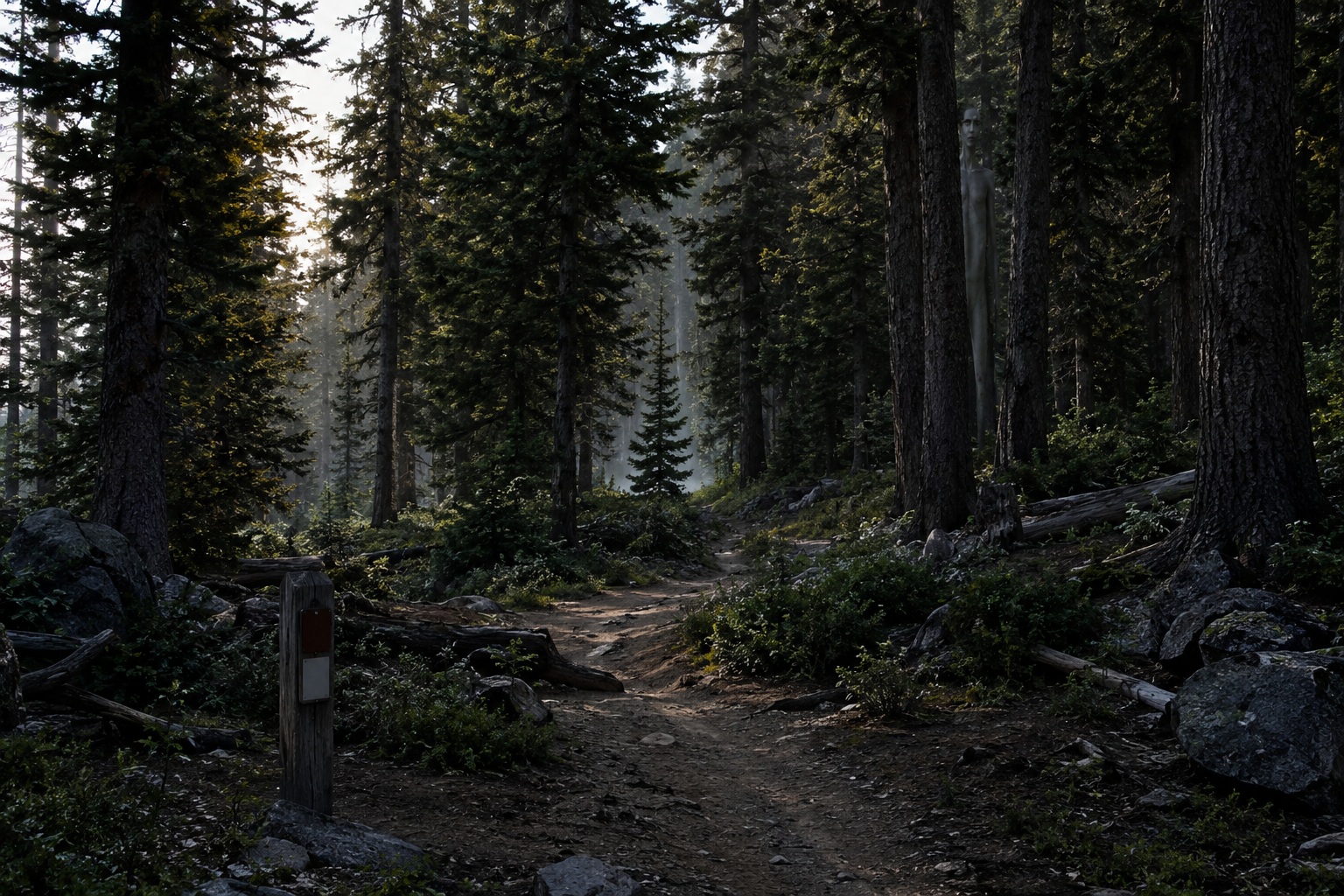 The Campground Trail Camera Showed A Tall Figure Watching From Behind The Pines