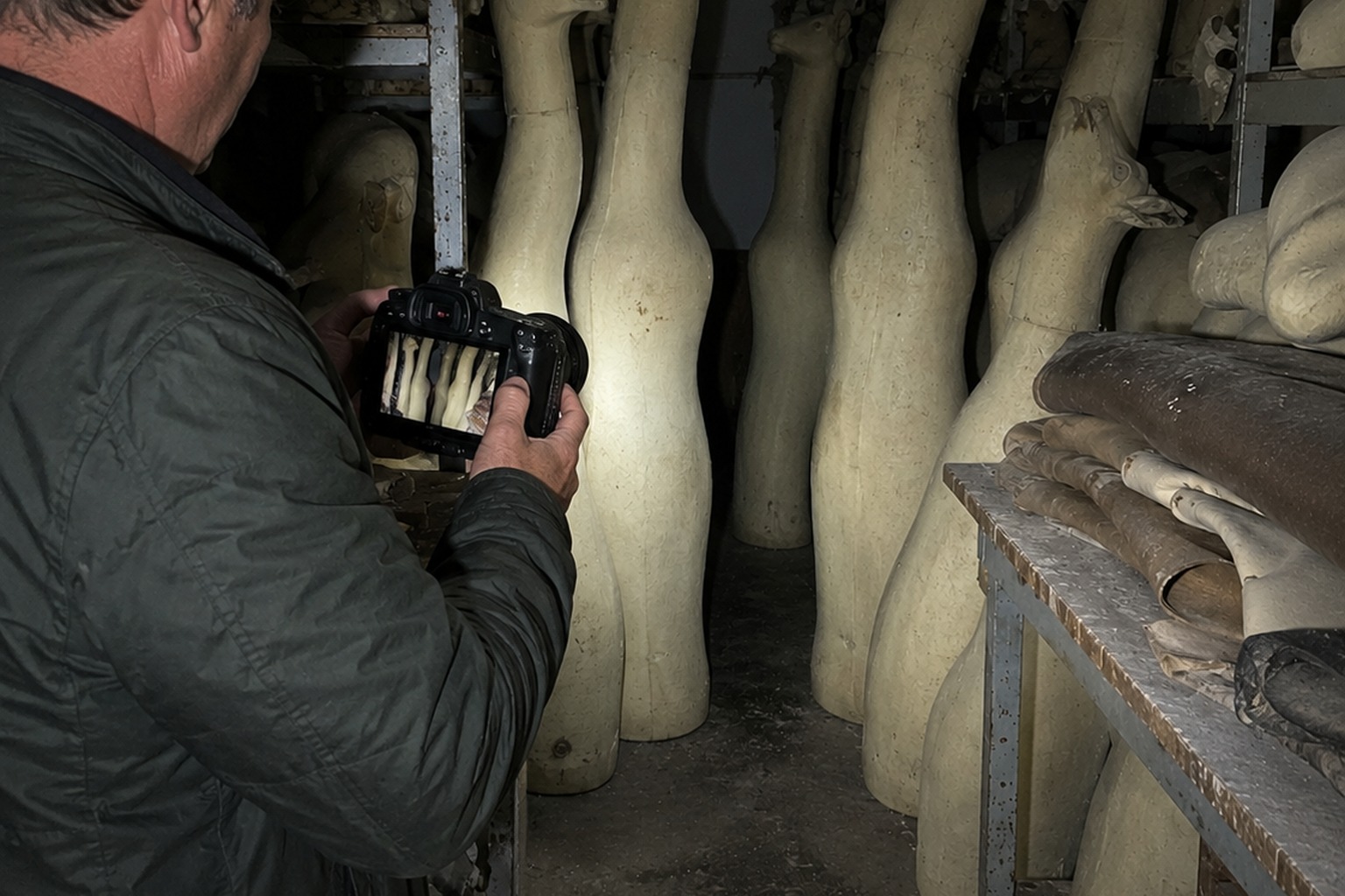 Editorial recreation of the Closed Taxidermy Shop Back Room Photo Showed A Hairless Crooked Thing Beside The Deer Forms story, image 2.