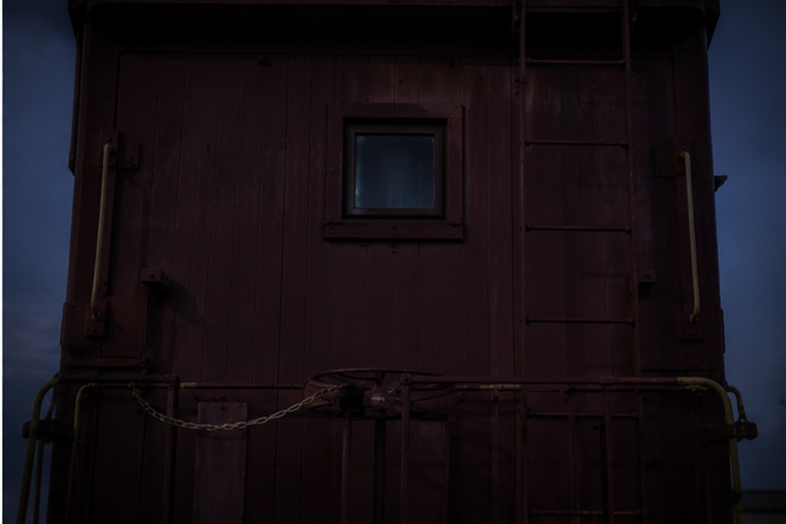 The Closed Train Museum Caboose Window Showed A Face Where No One Could Stand reconstructed scene image 2