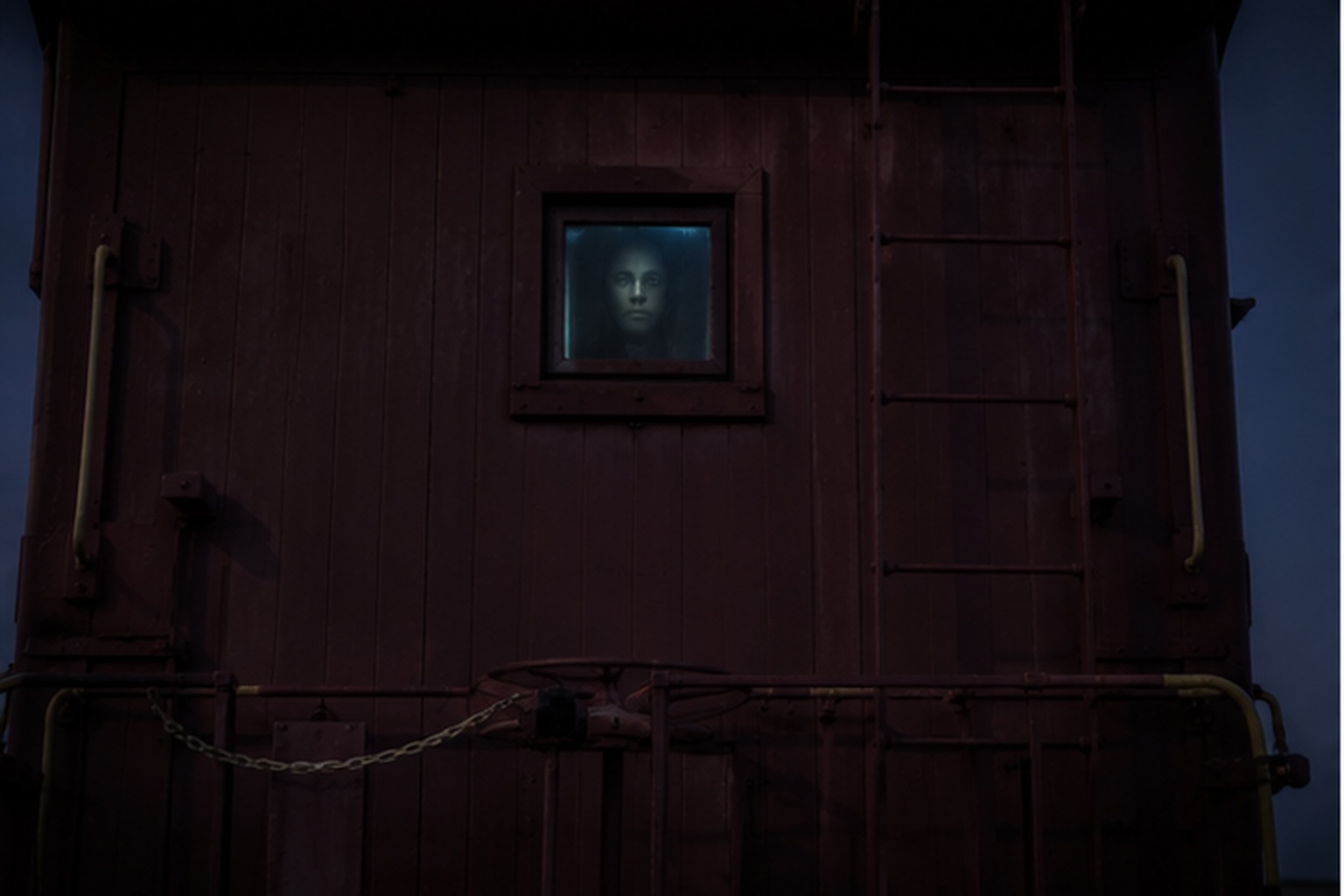 The Closed Train Museum Caboose Window Showed A Face Where No One Could Stand reconstructed scene image 3