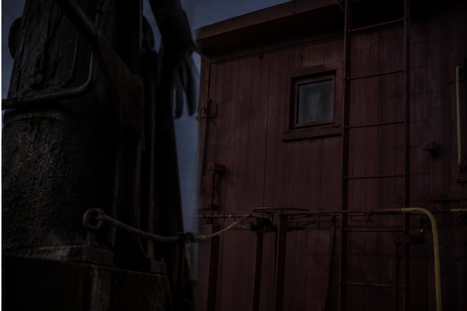 The Closed Train Museum Caboose Window Showed A Face Where No One Could Stand reconstructed scene image 4