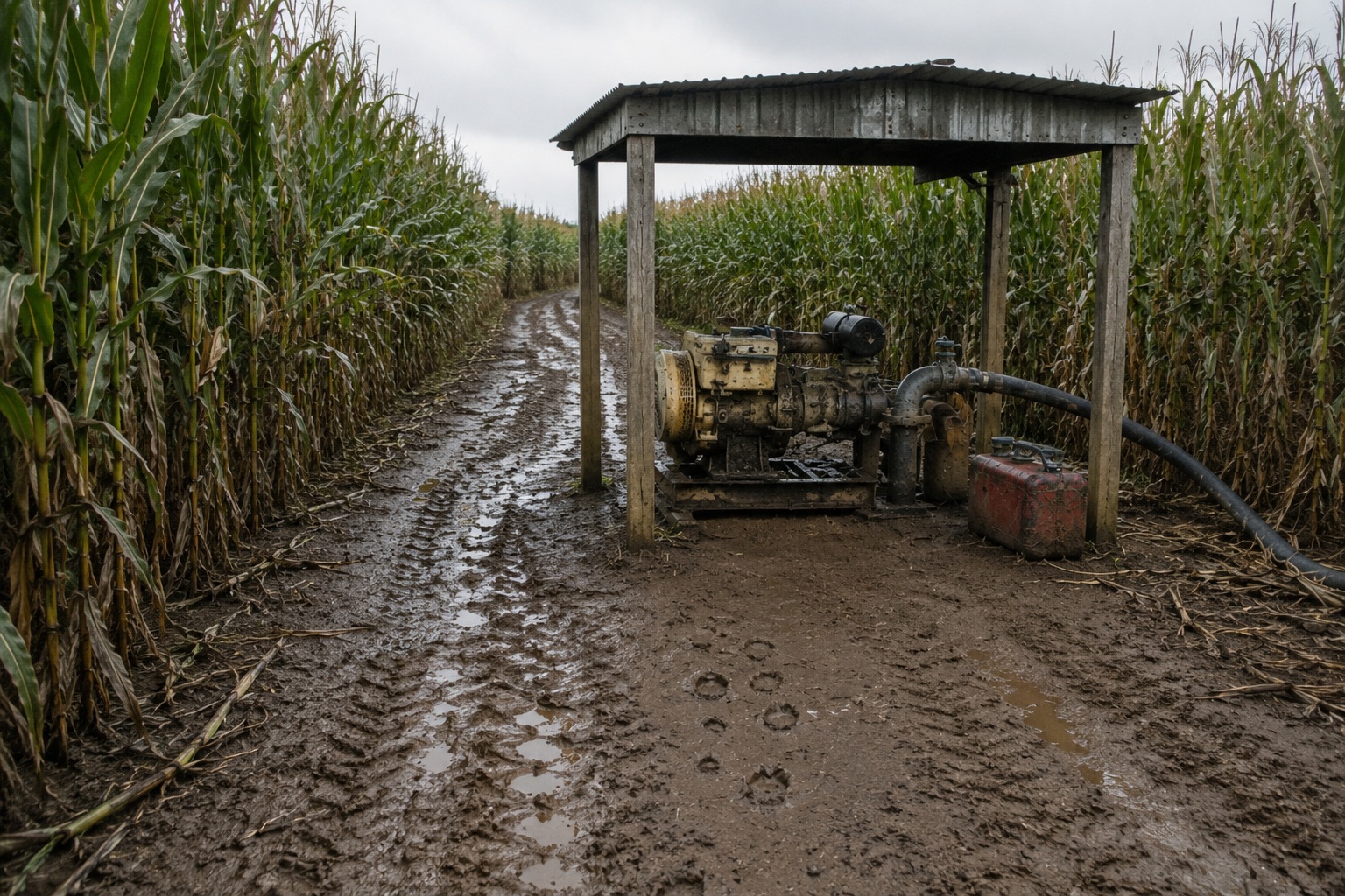 Editorial recreation of the Corn Maze Trail Camera Showed A Hairy Figure Ducking Behind The Irrigation Pump story, image 3.