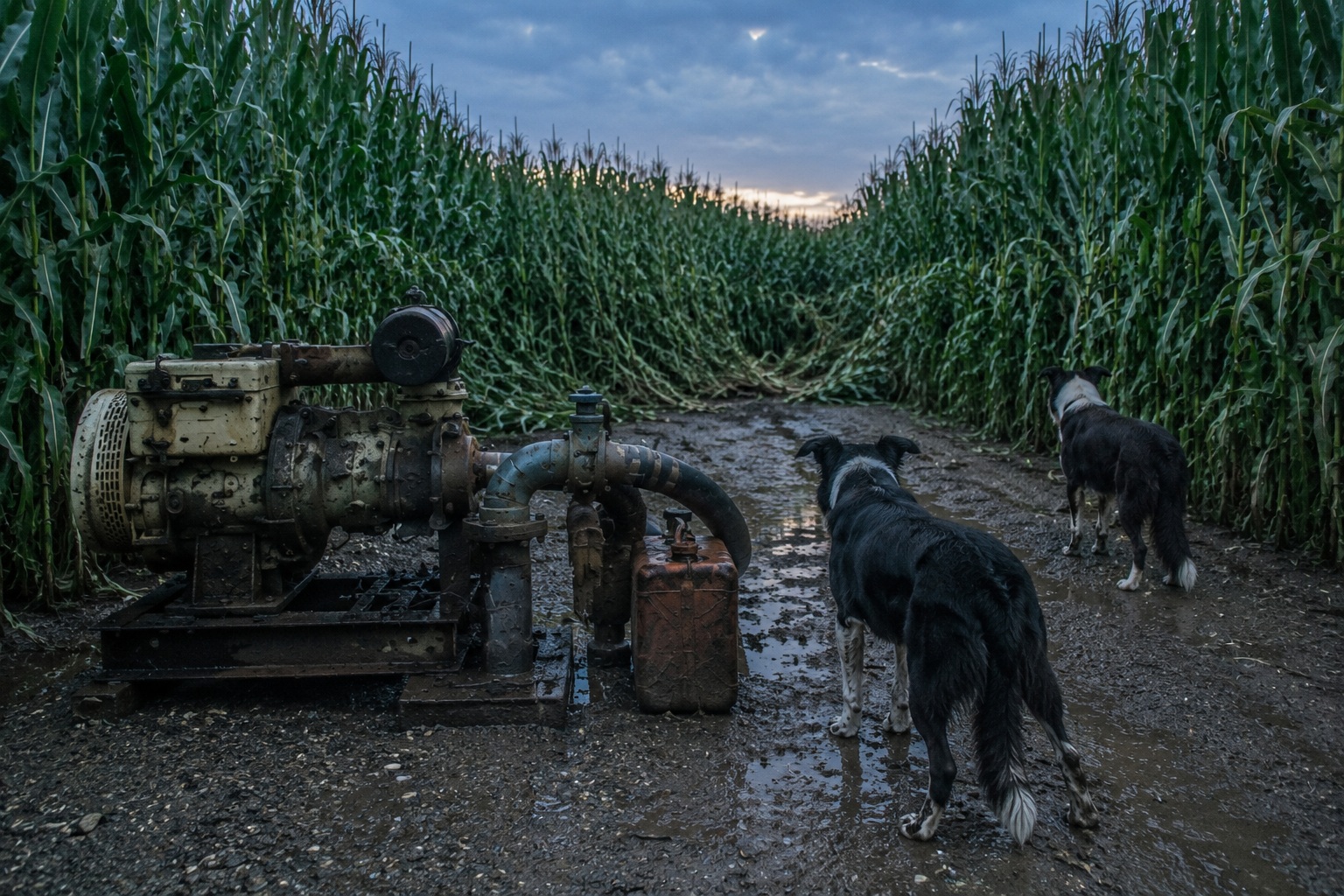 Editorial recreation of the Corn Maze Trail Camera Showed A Hairy Figure Ducking Behind The Irrigation Pump story, image 4.