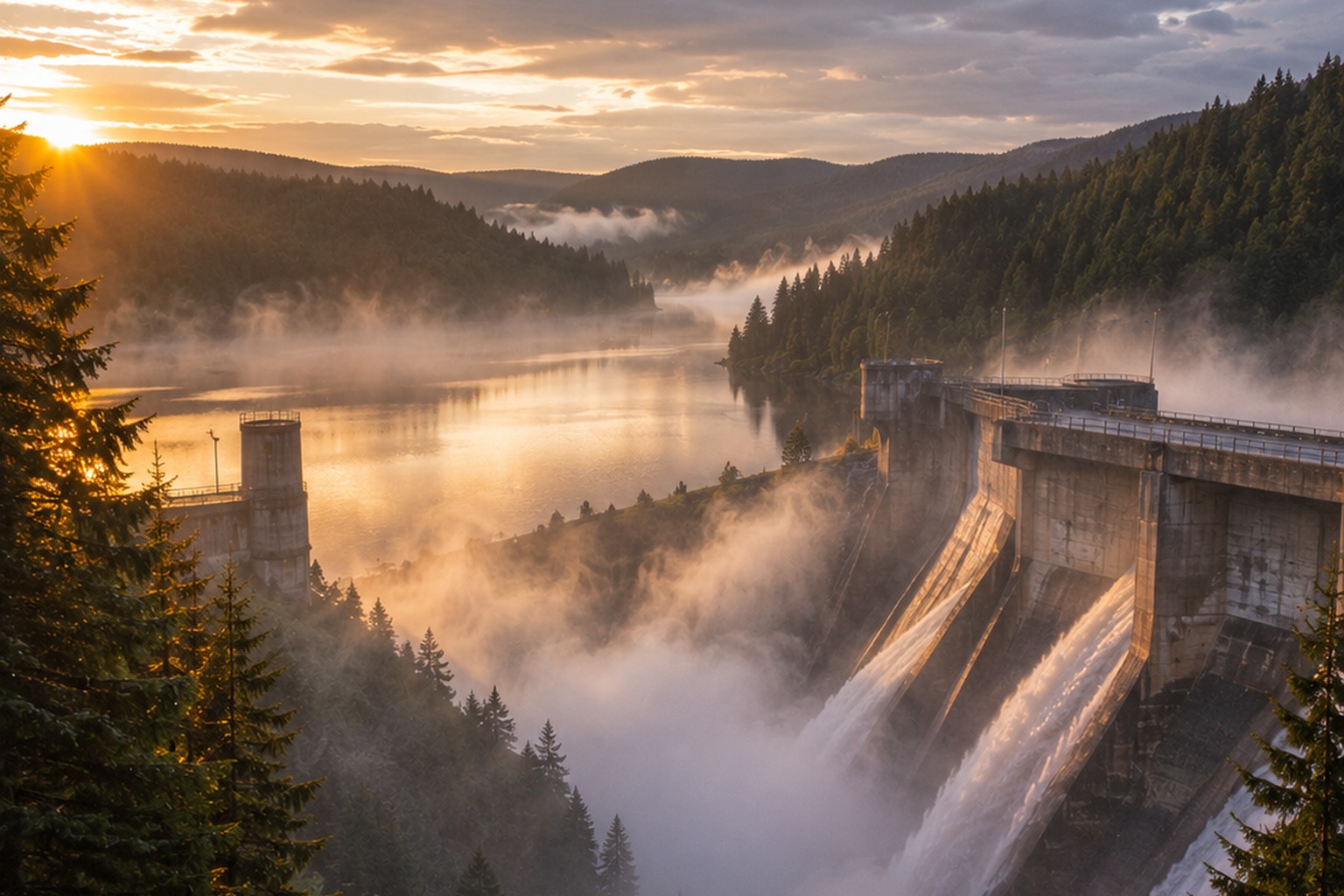 Editorial recreation of the County Reservoir Security Camera Caught A Silent Copper Saucer Above The Spillway Mist story, image 4.