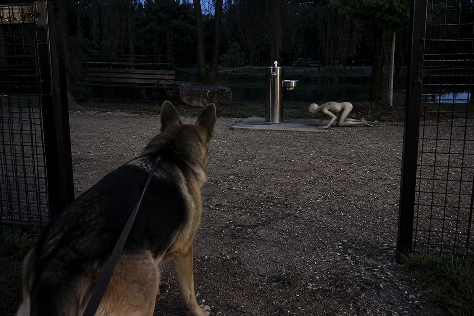 The Creekside Dog Park Gate Photo Showed A Hairless Crawling Thing Beside The Water Fountain - article image 2