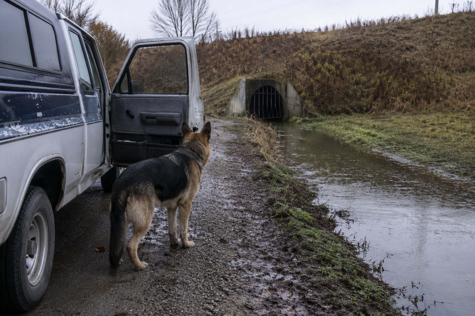 Editorial recreation of the Drainage Tunnel Camera Saw A Pale Hand Reaching Around The Bent Warning Bars story, image 2.