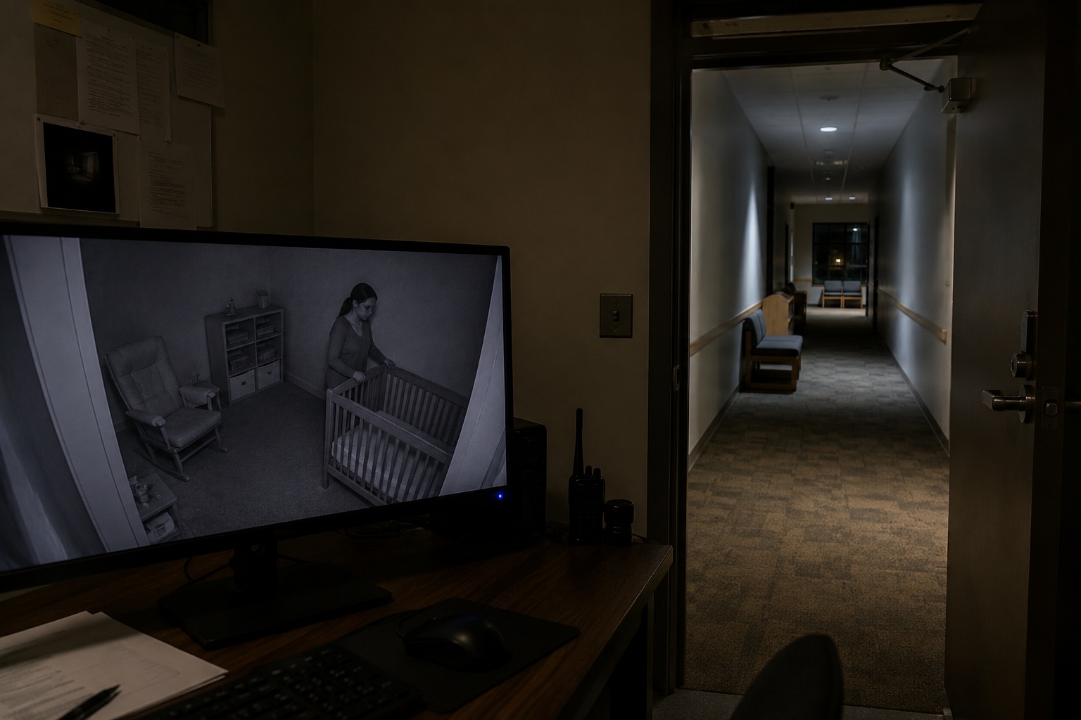 Editorial recreation of the Empty Church Nursery Monitor Showed Someone Rocking The Crib After Midnight story, image 2.