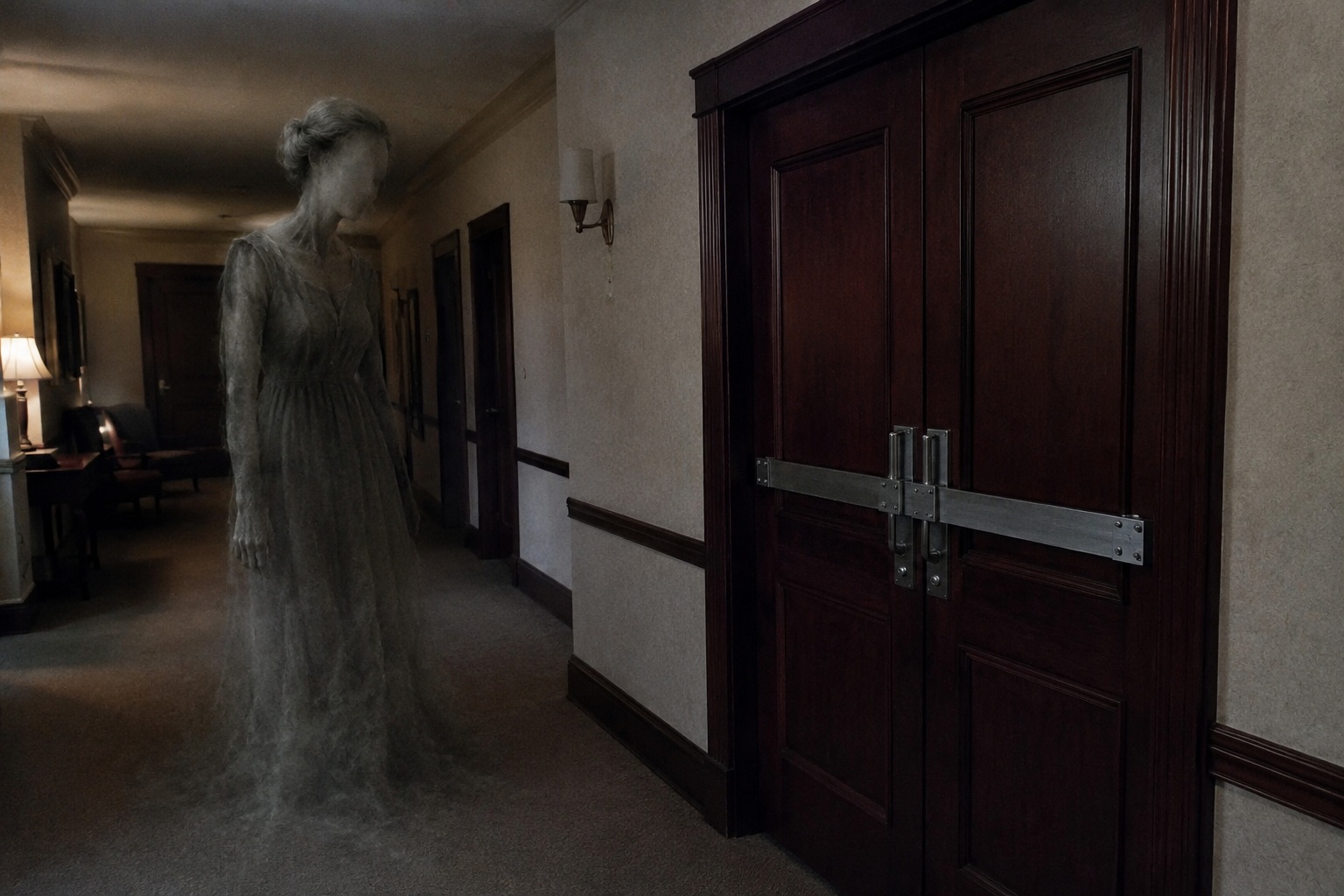 Editorial recreation of the Empty Funeral Home Camera Showed A Woman Walking Out Of The Sealed Viewing Room story, image 1.