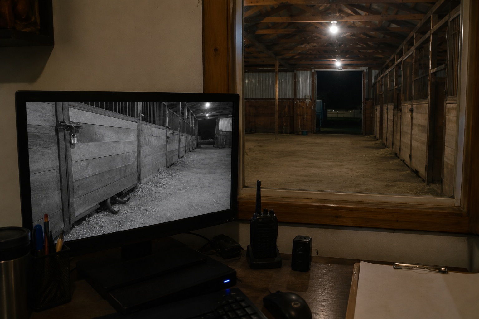 Editorial recreation of the Fairground Horse Barn Camera Saw Horns Under The Empty Stall Door story, image 4.