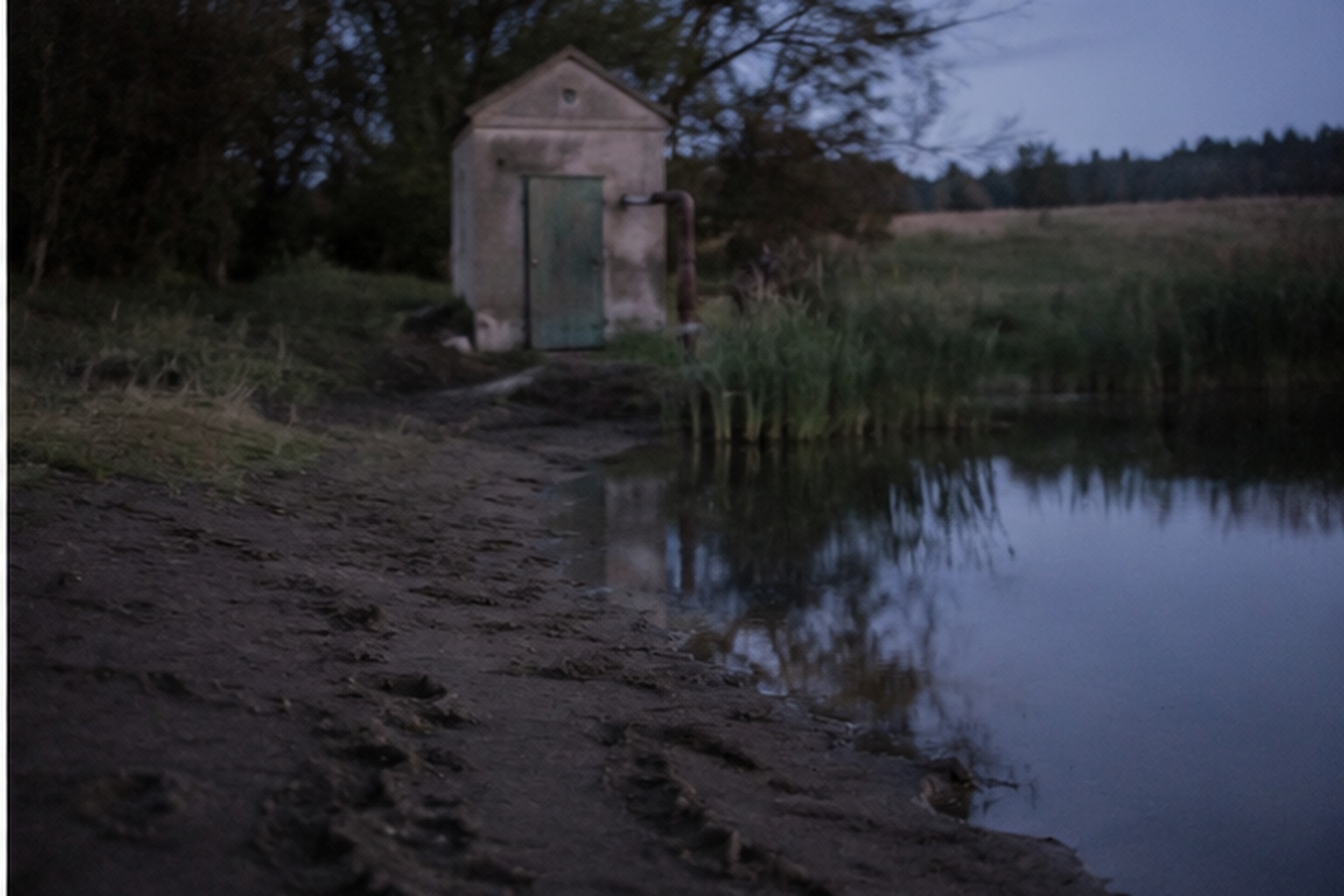The Farm Pond Trail Camera Caught A Silent Silver Sphere Above The Pump House reconstructed scene image 2