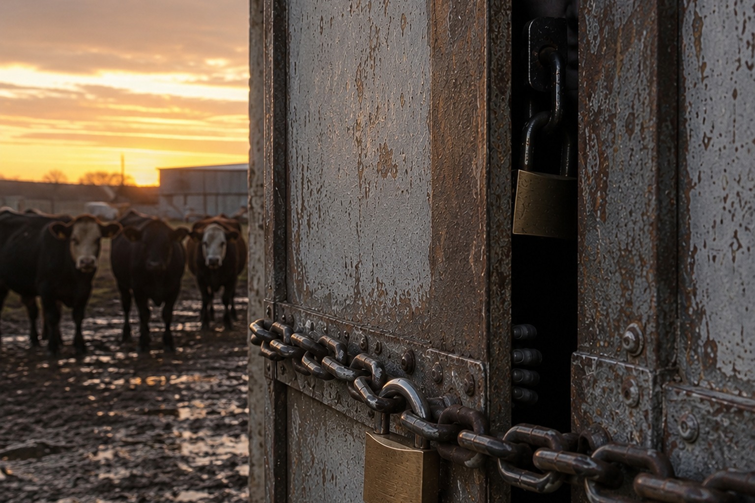 Editorial recreation of the Farm Supply Loading Door Photo Showed The Padlock Hanging On The Inside Hook story, image 3.