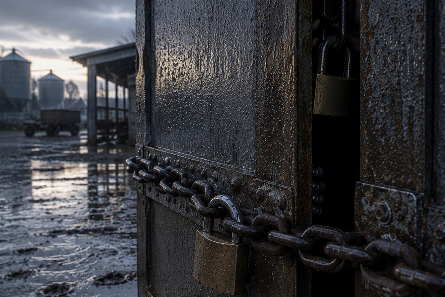 Editorial recreation of the Farm Supply Loading Door Photo Showed The Padlock Hanging On The Inside Hook story, image 4.