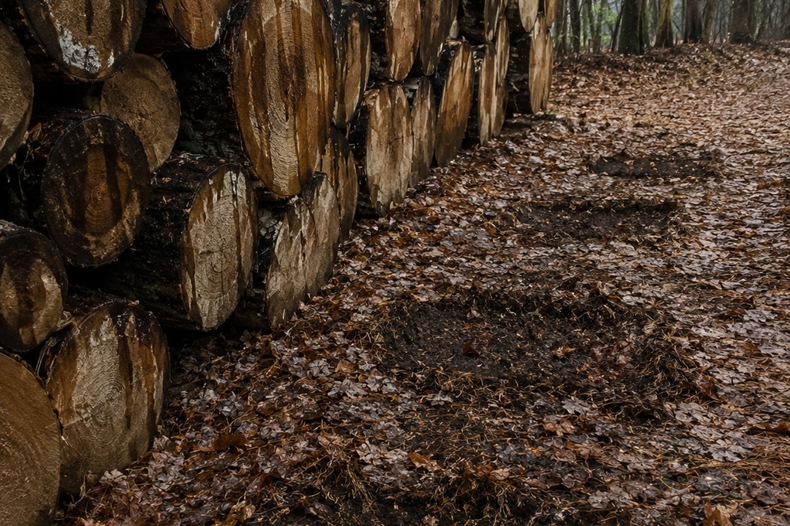 The Firewood Yard Trail Camera Showed A Massive Shape Behind The Stacked Oak Rounds reconstructed scene image 2