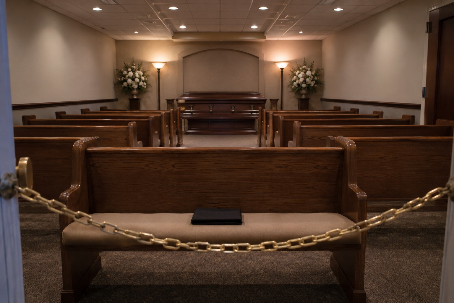 Story-style recreation for The Funeral Chapel Was Empty, But A Veiled Woman Was Sitting In The Front Row, image 4.