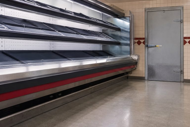 Editorial recreation of the Grocery Freezer Camera Saw Two Eyes Under The Empty Meat Case story, image 1.