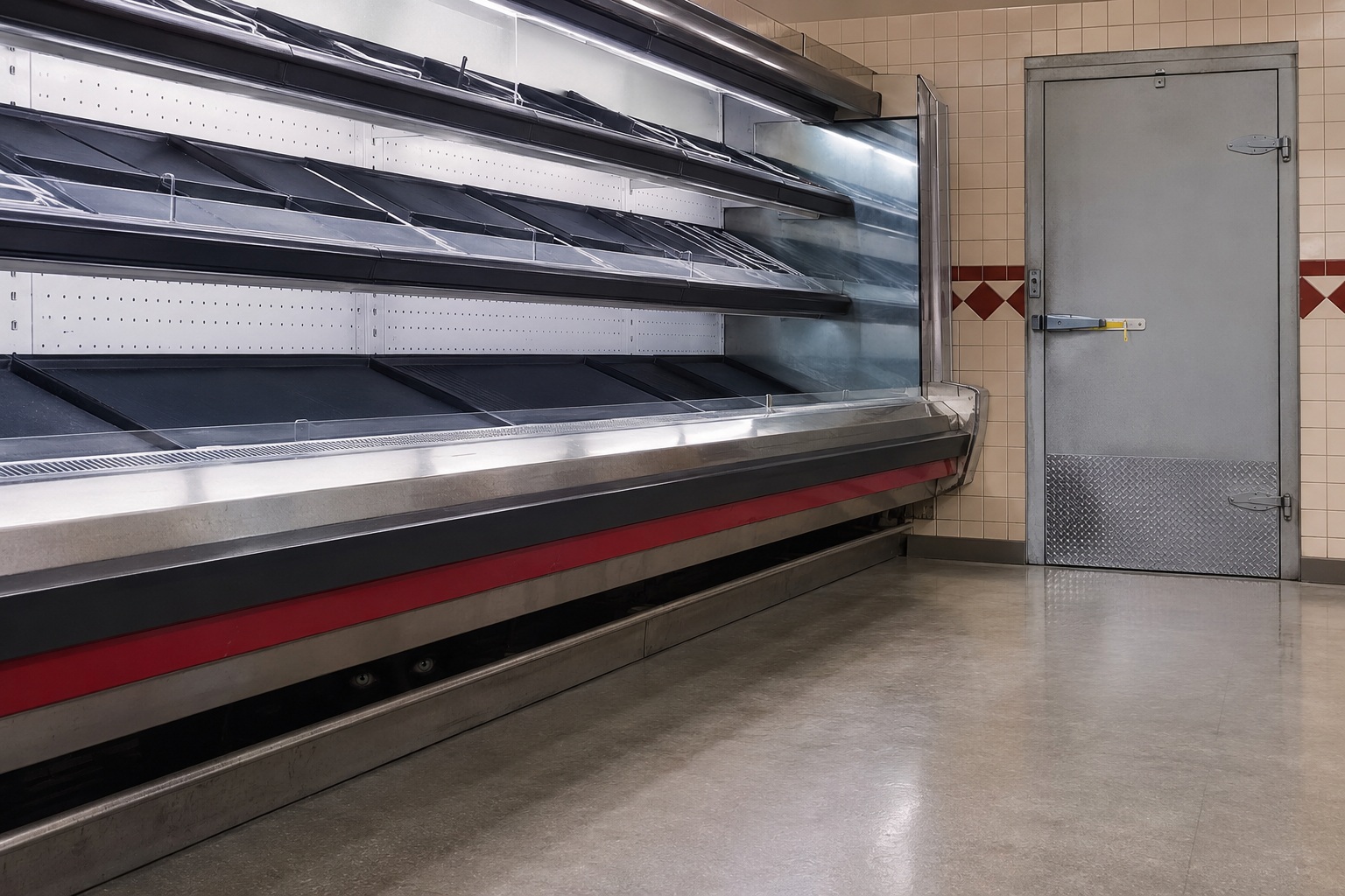 Editorial recreation of the Grocery Freezer Camera Saw Two Eyes Under The Empty Meat Case story, image 1.