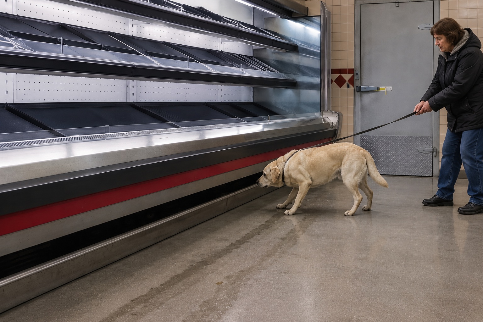 Editorial recreation of the Grocery Freezer Camera Saw Two Eyes Under The Empty Meat Case story, image 2.