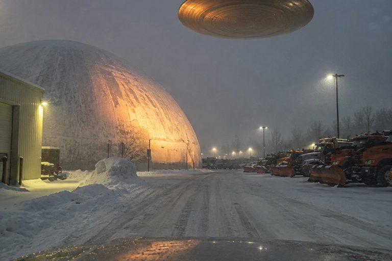 The Highway Salt Dome Dashcam Caught A Bronze Disc Above The Plow Yard - article image 1