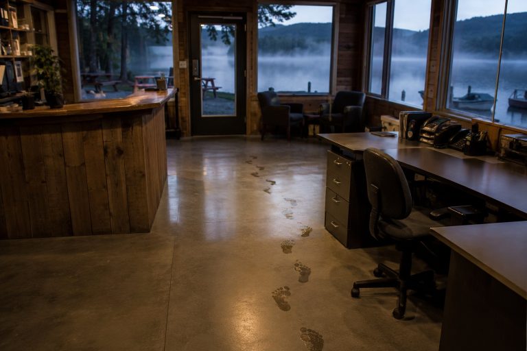 The Lakeside Camp Office Camera Showed Wet Footprints Starting At The Locked Desk