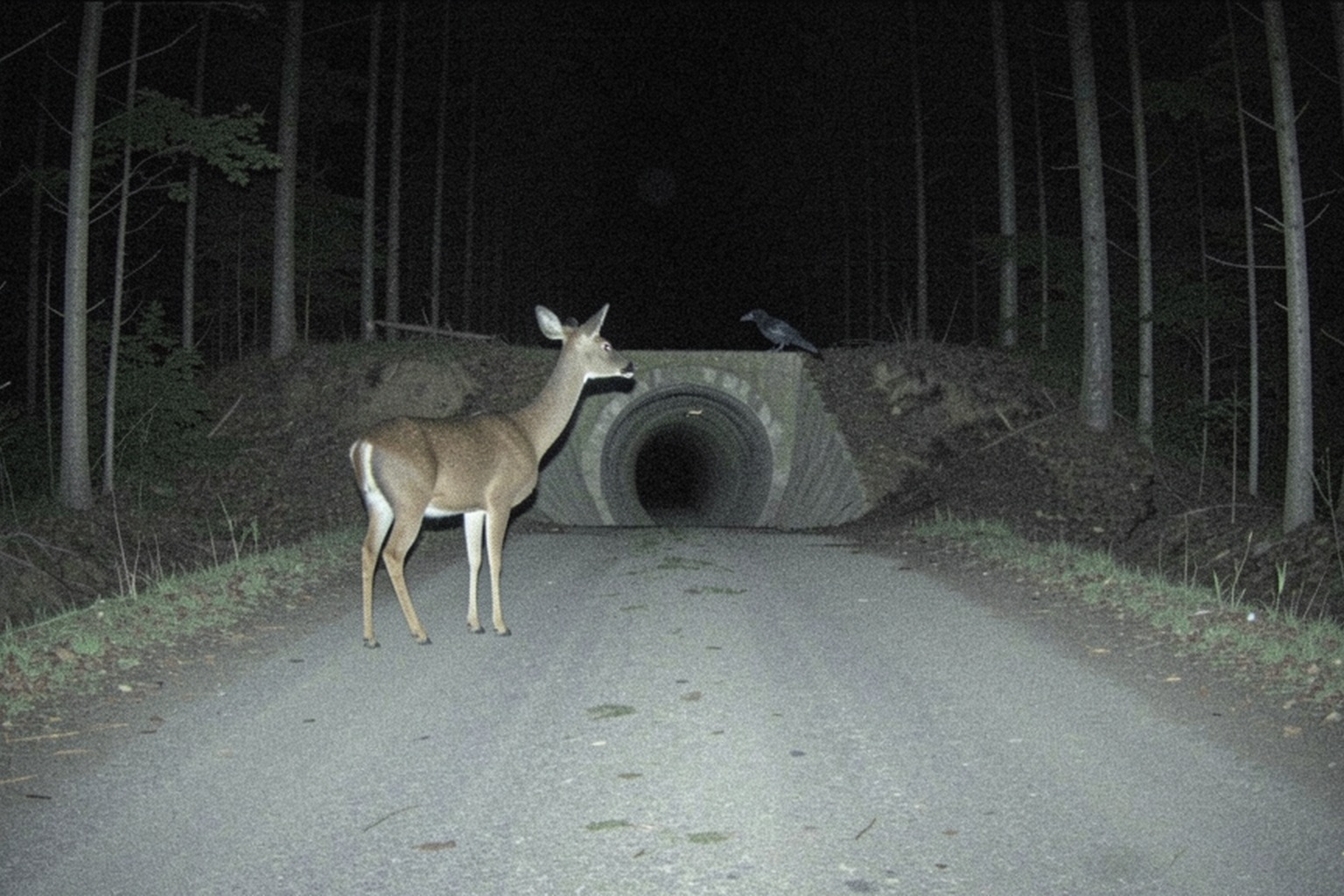 Editorial recreation of the Logging Road Trail Camera Showed A Hairy Figure Kneeling Beside The Culvert story, image 3.