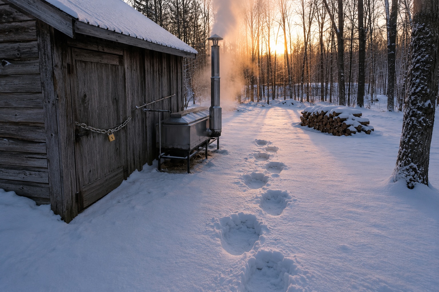 Editorial recreation of the Maple Sugar Shack Camera Caught Bigfoot Beside The Steam Vent At Dawn story, image 2.