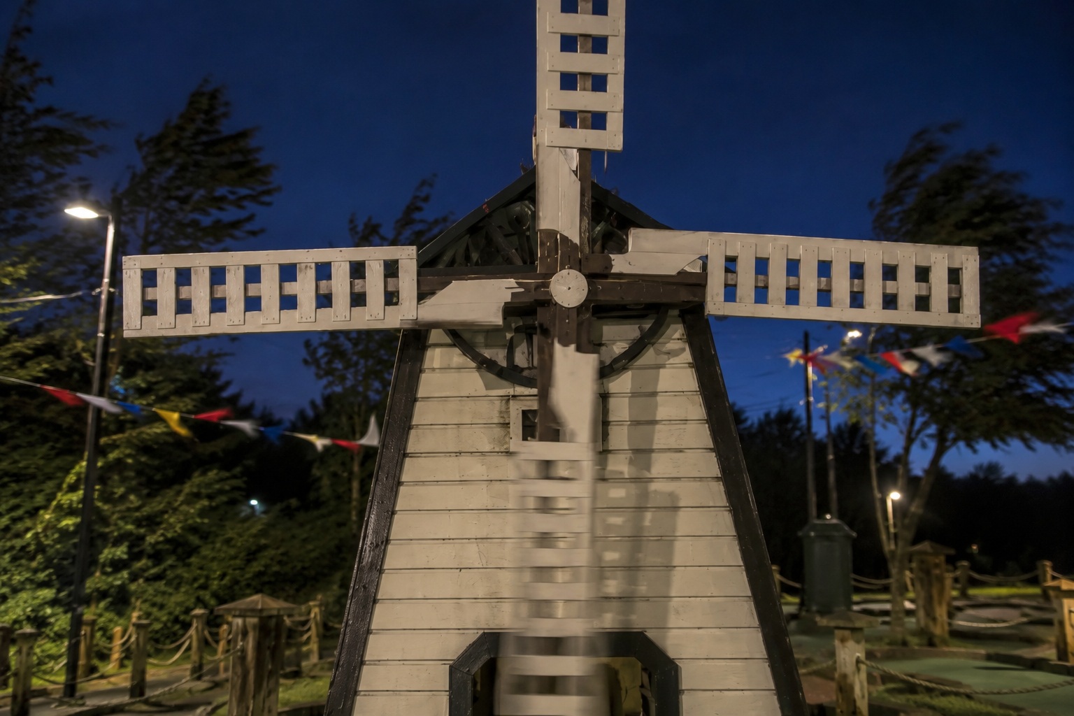 The Mini Golf Course Camera Showed One Windmill Blade Turning Against The Wind