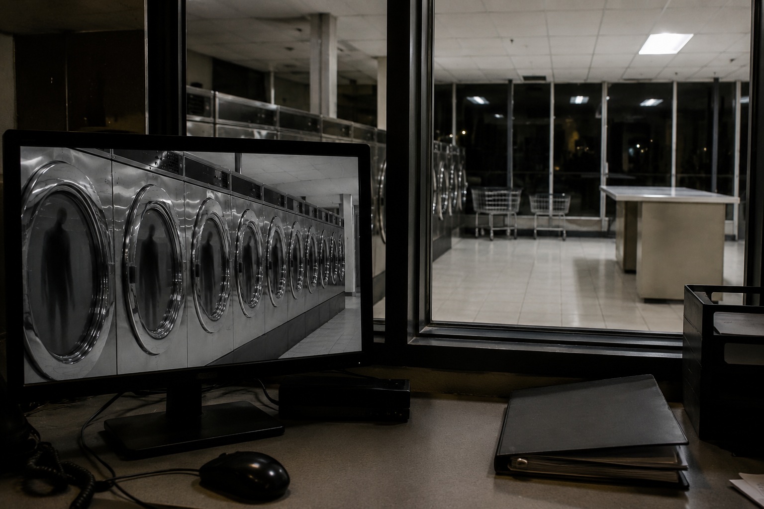 Editorial recreation of the Overnight Laundromat Camera Showed A Faceless Man Reflected In Every Washer Door story, image 3.