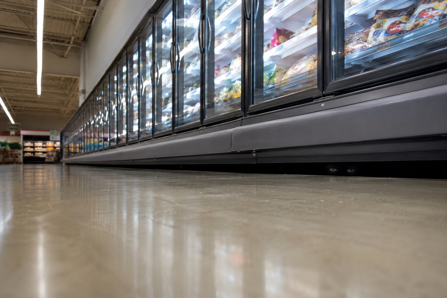 Editorial recreation of the Pest Control Worker Saw Eyes Under The Grocery Store Freezer Case story, image 1.