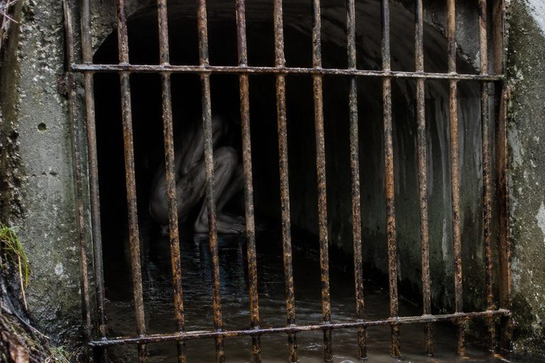 Editorial recreation of the Rural Culvert Inspection Photo Showed A Hairless Bent-Leg Thing Behind The Drain Gate story, image 1.